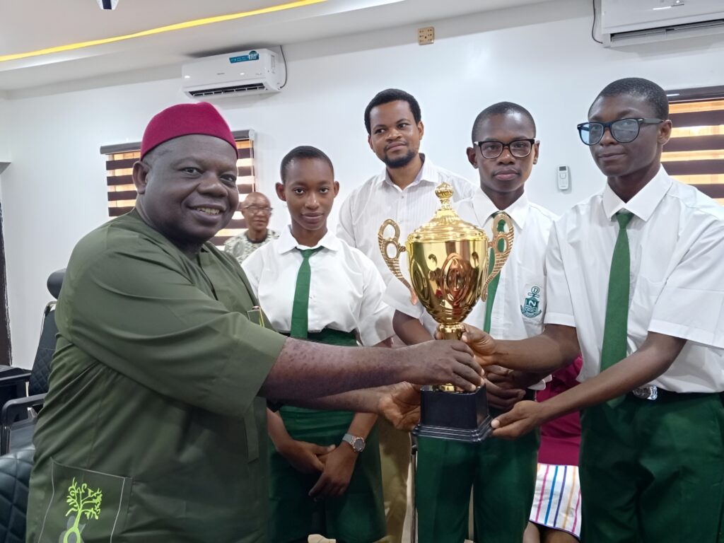 The Executive Director, Professor Ogbonna Onuoha Receiving The Students In His Office